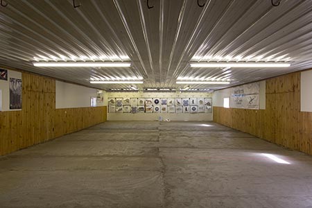 The full length of the indoor shooting range